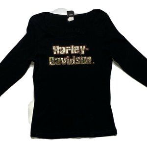 Harley-Davidson Women Long Sleeve Sequined Top Tee